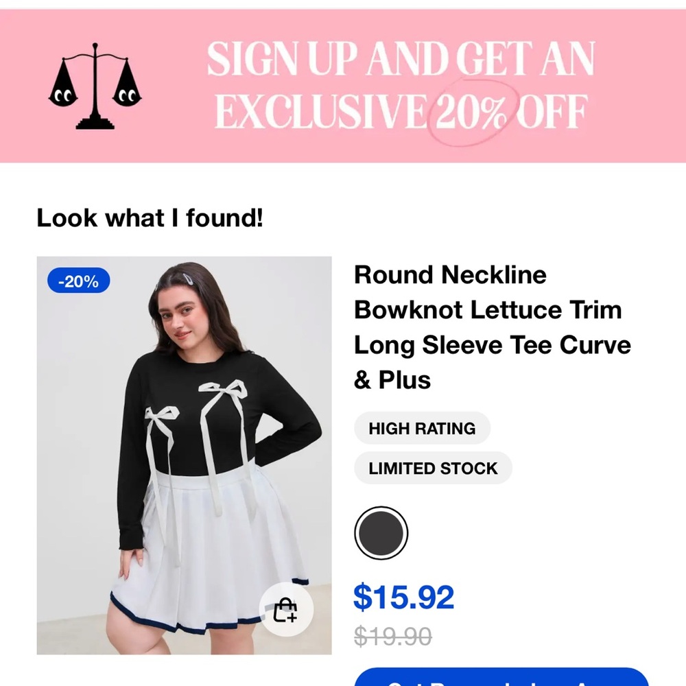Cider Black Tee with White Bow Accent